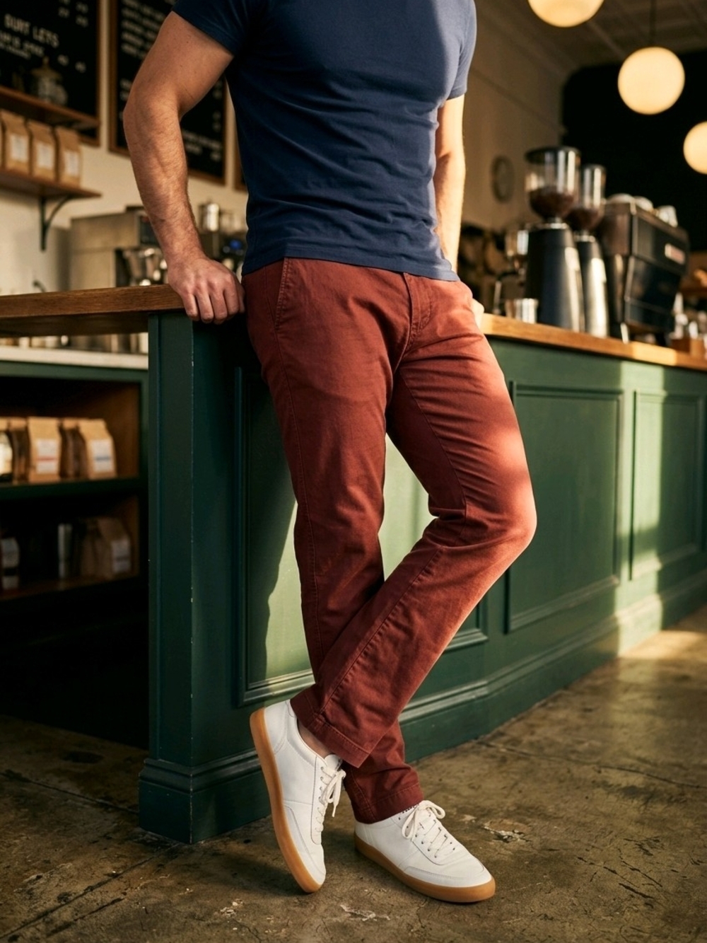 J.Crew Flex Slim Fit Chinos in Burgundy Red